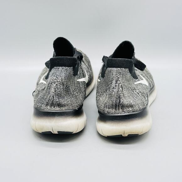 Nike Shoes Womens 7 Black Gray Free RN Flyknit Low Top Running Athletic Sneakers - Picture 7 of 11